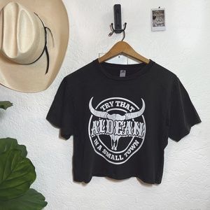 Aldean - try that in a small town crop top